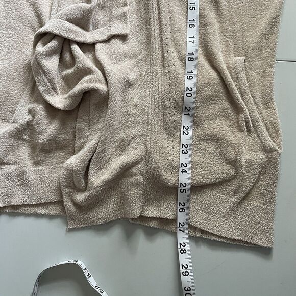 Barefoot Dreams CozyChic Ultra Lite Drape Front Cardigan Tan S/M Comfort  Office - Picture 8 of 9